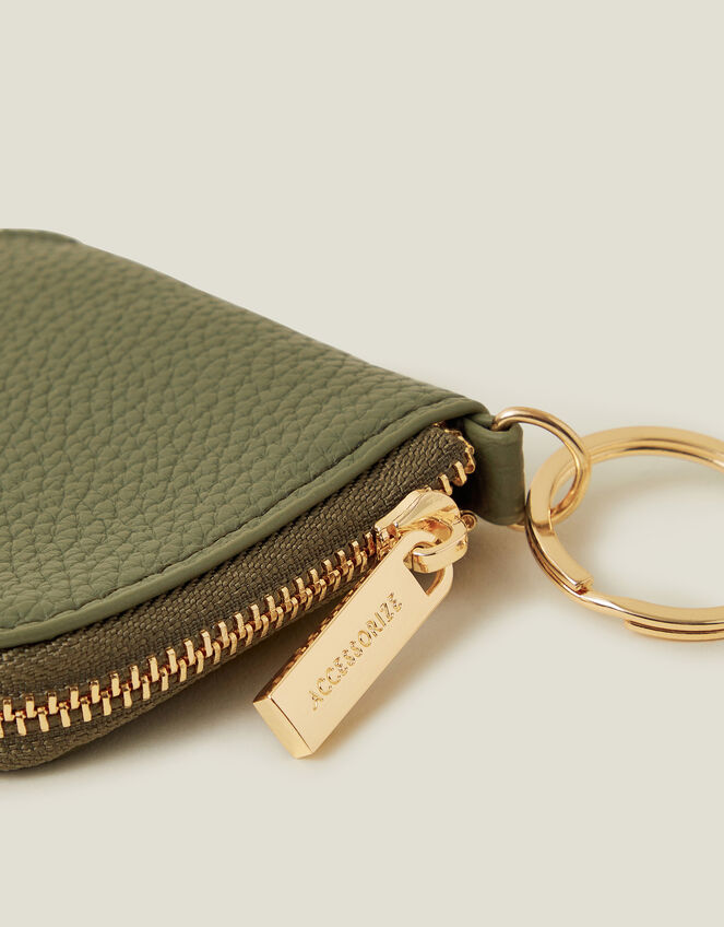 Keyring Coin Purse, Green (KHAKI), large