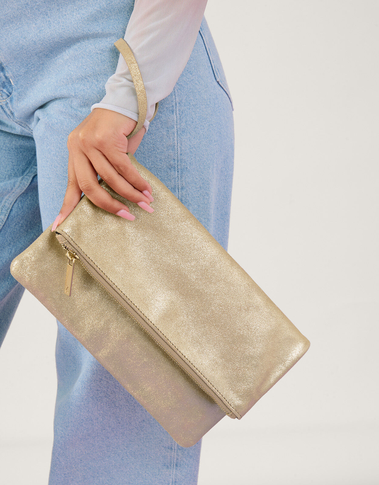 Fold Clutch Bag - Metallic Gold | A-ESQUE