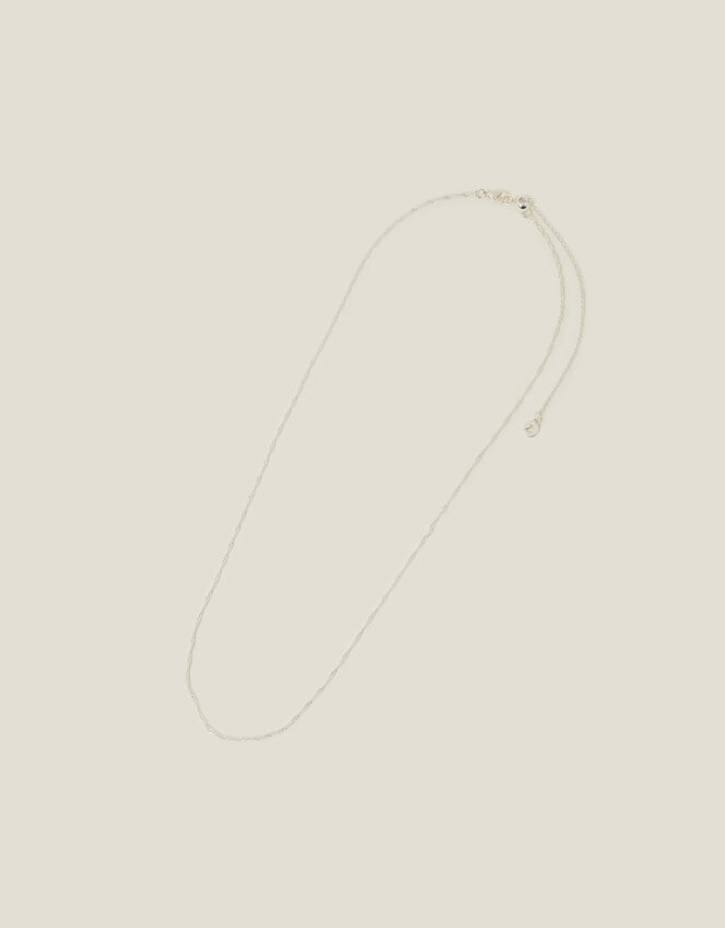 Sterling Silver-Plated Long Twist Necklace, , large