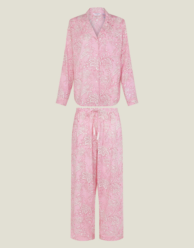 Floral Print Long Pyjamas Set, Pink (PINK), large