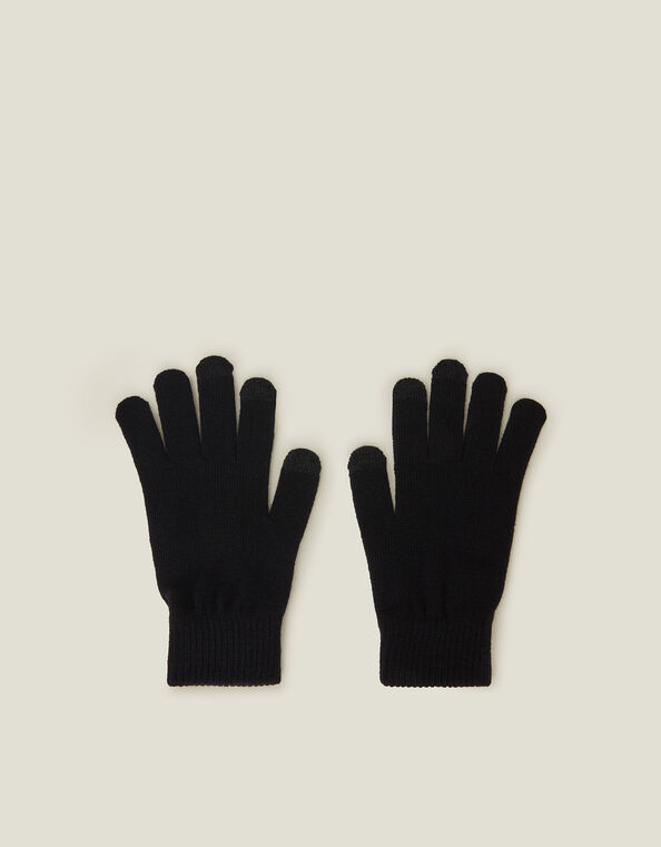 Super-Stretchy Touchscreen Gloves, Black (BLACK), large