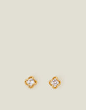 14ct Gold-Plated Rose Stud Earrings, , large