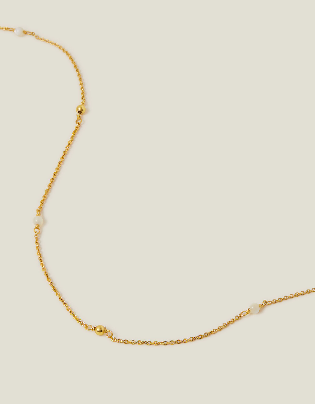14ct Gold-Plated Pearl Station Necklace