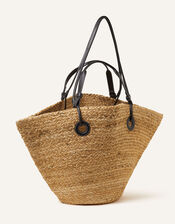 Large Jute Winged Beach Bag, , large