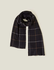 Oversized Check Blanket Scarf, , large