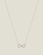 Sterling Silver Infinity Pendant Necklace, , large