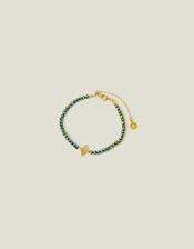 14ct Gold-Plated Beaded Star Bracelet, , large