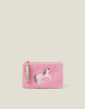 Girls Velvet Unicorn Coin Purse, , large