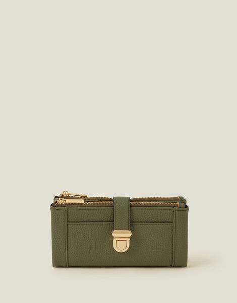 Push Lock Wallet , Green (KHAKI), large