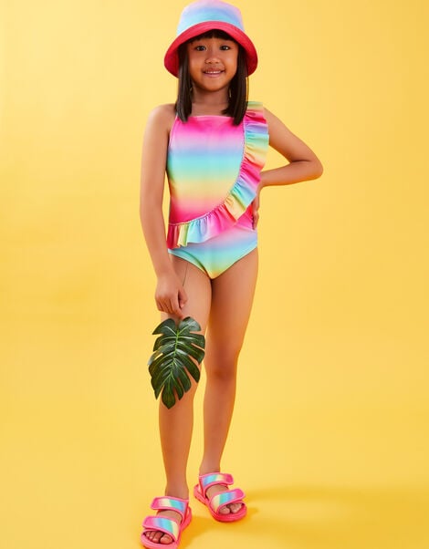 Girls Ombre Swimsuit, Multi (PASTEL MULTI), large