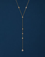 14ct Gold-Plated Pear Y-Chain Necklace, , large
