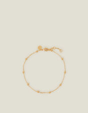 14ct Gold-Plated Ball Station Anklet, , large