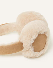 Faux Fur Suedette Ear Muffs, Camel (CAMEL), large