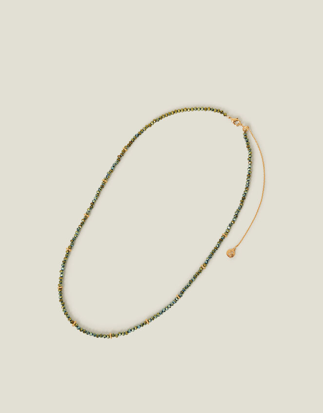 14ct Gold-Plated Facet Bead Necklace, , large