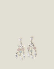 Sterling Silver-Plated Dream Catcher Earrings, , large