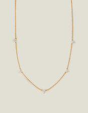 14ct Gold-Plated Crystal Station Necklace, , large