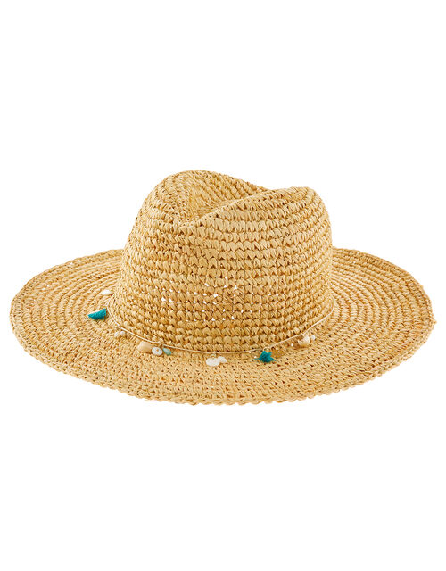 Straw Sun Hat with Shell Trim Natural | Hats | Accessorize UK