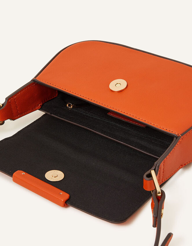 Accessorize London Women's Ruby Saddle Sling Bag-Orange