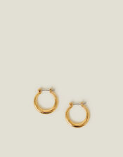 14ct Gold-Plated Twist Hoop Earrings, , large