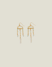 14ct Gold-Plated Pearl Chandelier Drop Earrings, , large