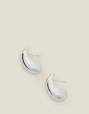 Sterling Silver-Plated Large Teardrop Earrings, , large