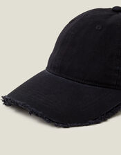 Raw Edge Baseball Cap, Black (BLACK), large