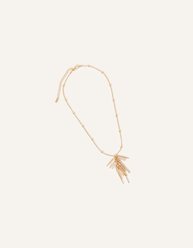 Mixed Tassel Leaf Pendant Necklace, , large