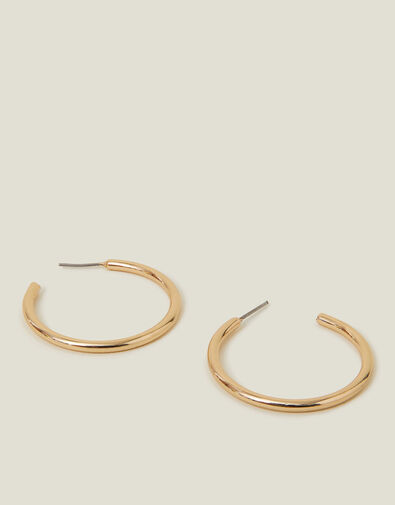 Medium Tube Hoops, Gold (GOLD), large