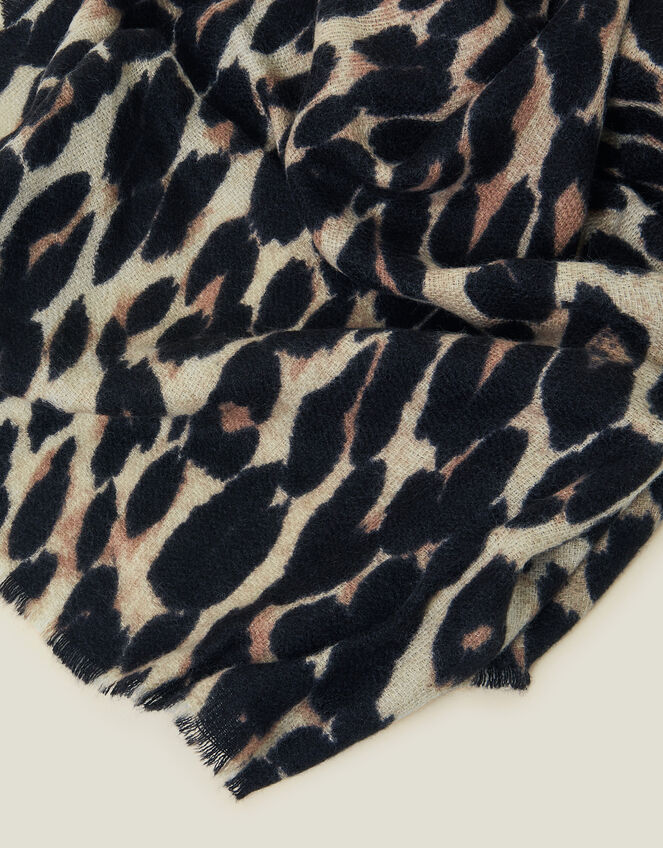 Leopard Print Blanket Scarf, , large