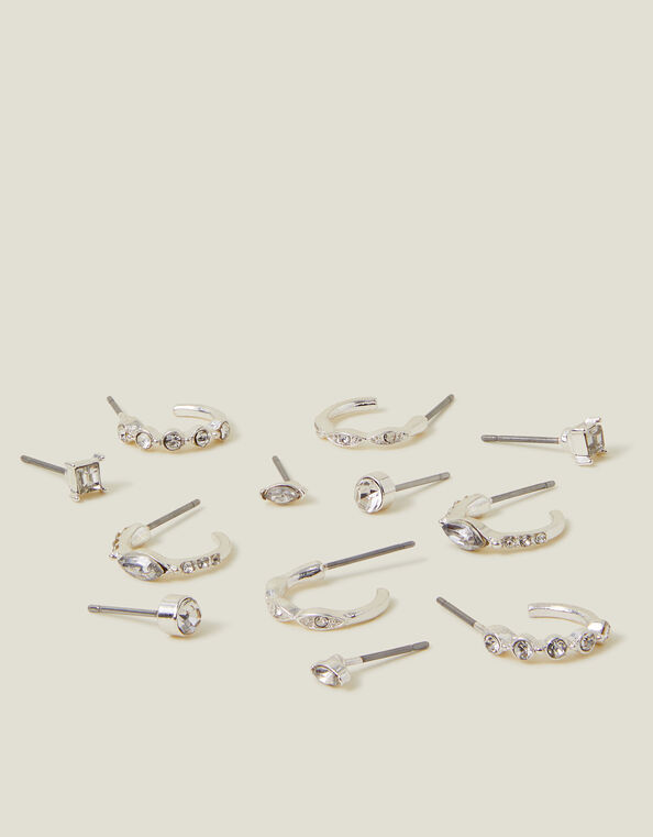 6-Pack Crystal Hoop and Stud Earrings, , large