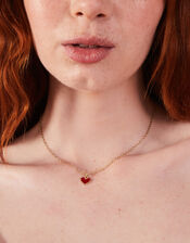 Enamel Heart Pendant Necklace, , large