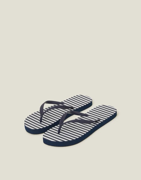 Stripe Flip Flops, Blue (NAVY), large