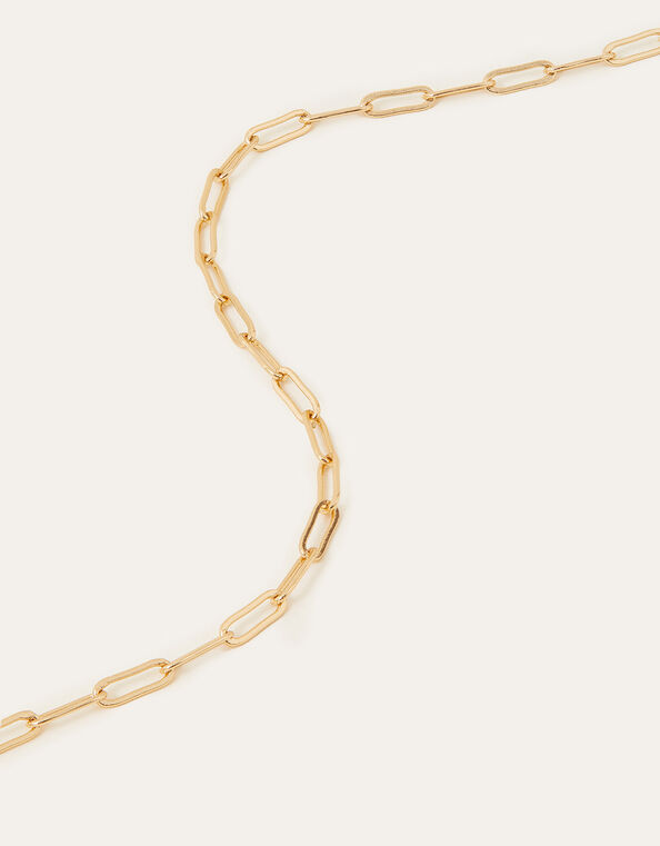 14ct Gold-Plated Paperclip Chain Necklace, , large