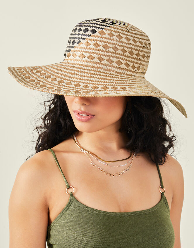 Geometric Weave Floppy Hat, , large