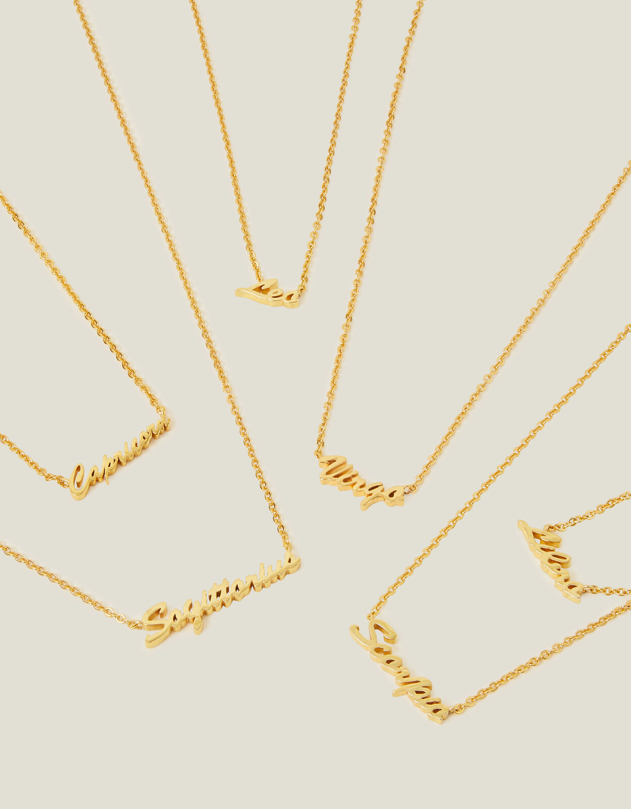 14ct Gold-Plated Script Star Sign Necklace Gold