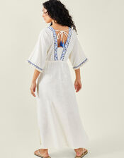 Mirror Embroidered Kaftan, Cream (CREAM), large