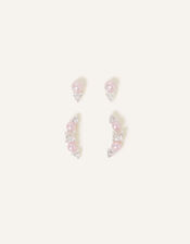 Sterling Silver Beaded Sparkle Earrings Set of Two, , large
