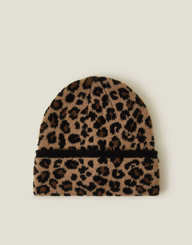 Leopard Print Beanie, , large