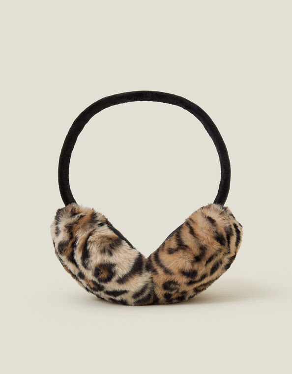 Faux Fur Earmuffs, Leopard (LEOPARD), large