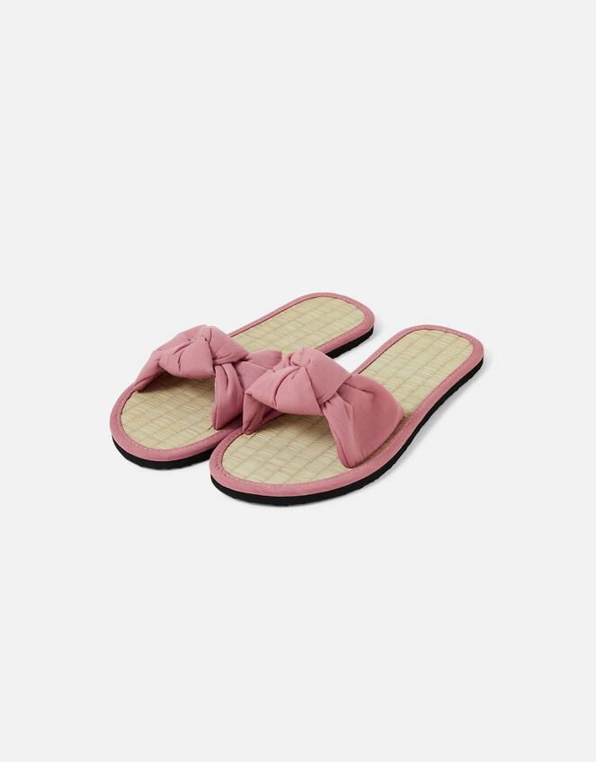 Knot Seagrass Sliders Pink | Flip flops | Accessorize UK