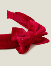 Girls Velvet Bow Headband, , large