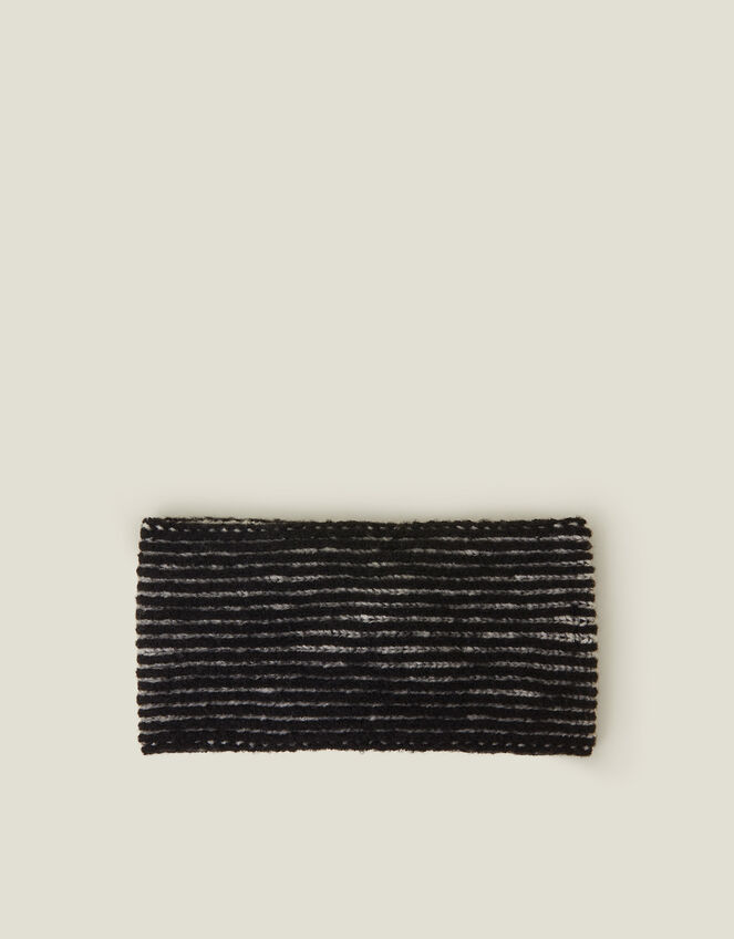 Twist Knit Bando Headband, Black (BLACK), large