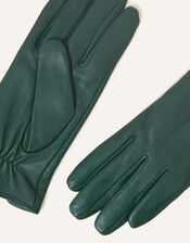 Luxe Leather Gloves, Green (GREEN), large