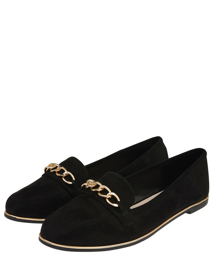 Chain Loafer Shoes Black | Flat shoes | Accessorize UK