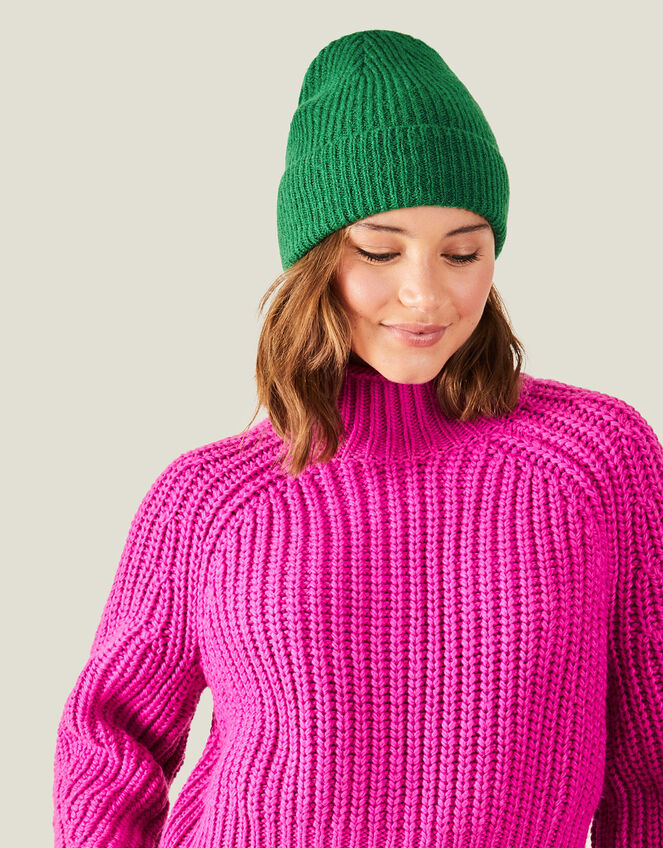 Soho Knit Beanie Hat Green | Beanies & Winter hats | Accessorize UK