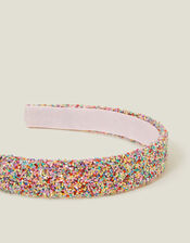 Girls Multicolour Glitter Headband, , large