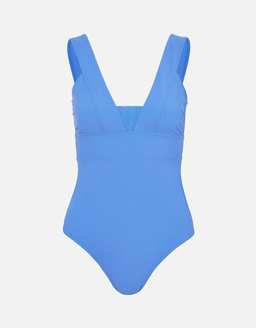 Lexi Plunge Shaping Swimsuit Blue | Swimsuits | Accessorize Global