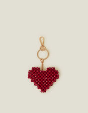 Heart Beaded Keyring, , large