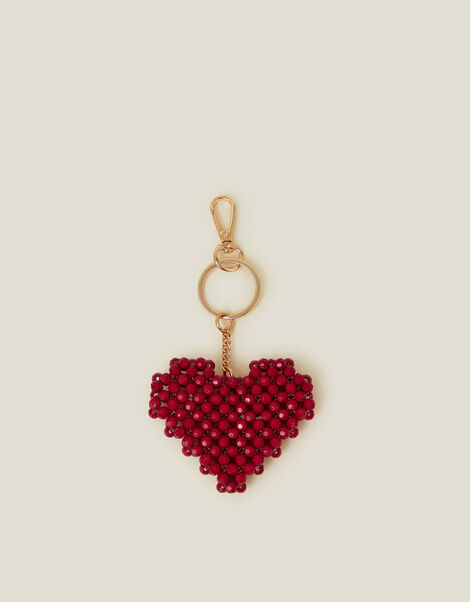 Heart Beaded Keyring, , large