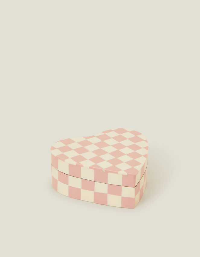 Checkerboard Heart Trinket Box, , large